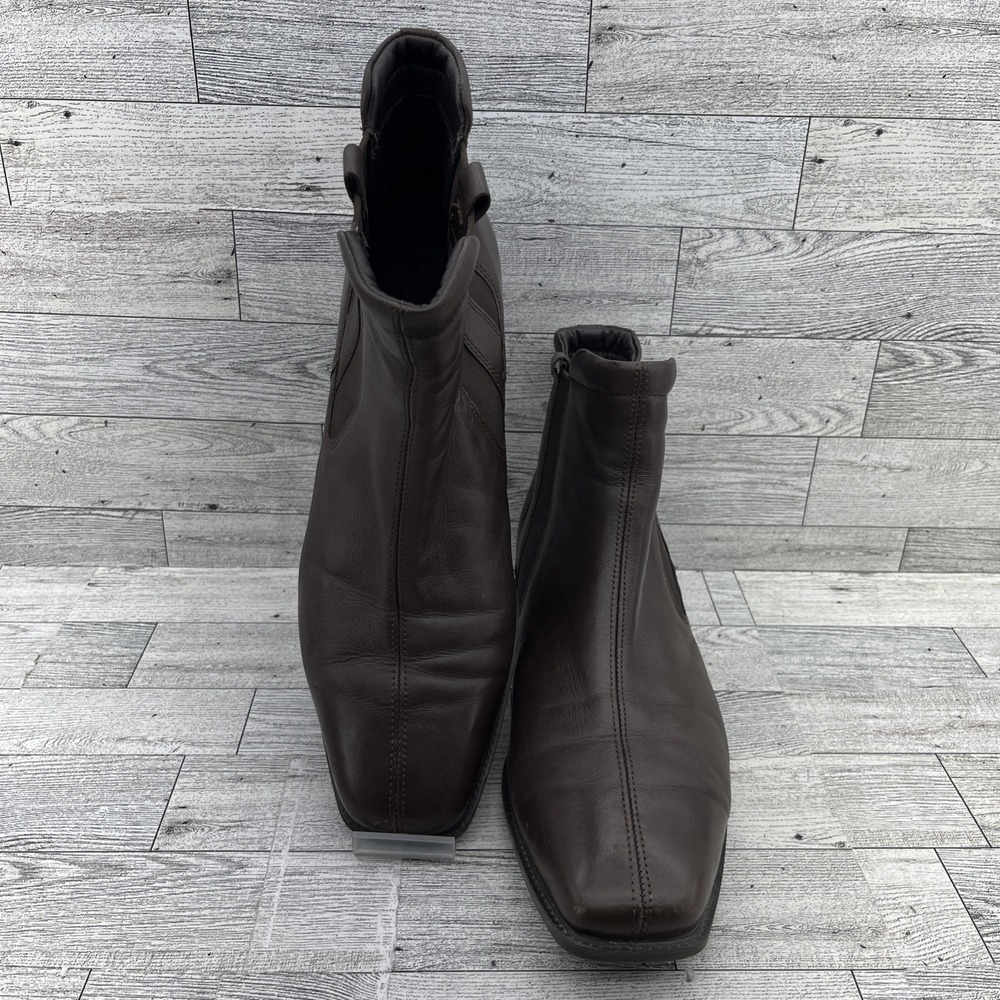 ECCO Brown Leather Chelsea Ankle Boots Women Size EU 41‎ US 10-10.5 Narrow